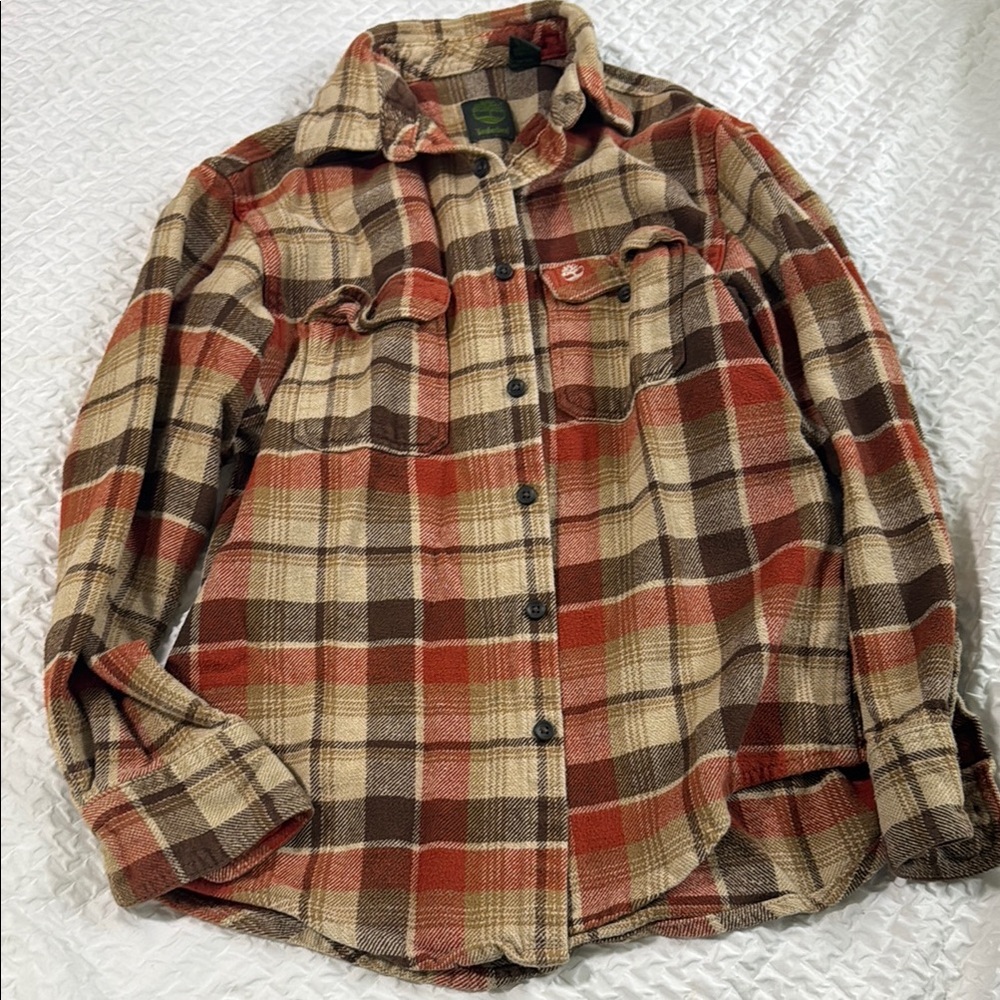 Timberland Red and Brown Plaid Shirt